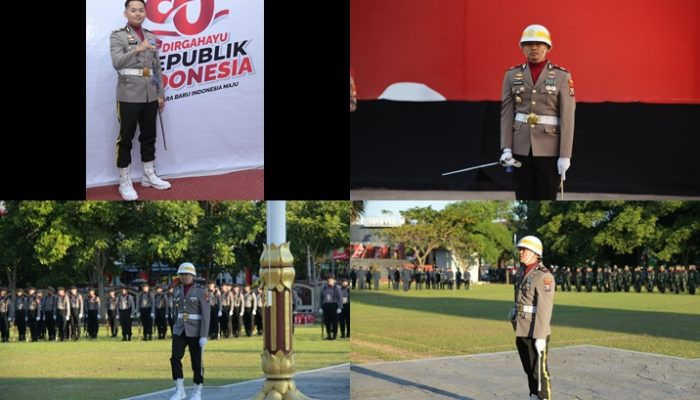 Cetak Sejarah Baru Iptu Dovie Putra Daerah Lulusan Akpol Pertama, Jadi Komandan Upacara Penurunan Bendera HUT Ke-80 RI di Sumenep