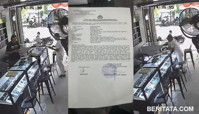 Apes! Pria di Sumenep Terekam Kamera CCTV Nekat Gasak iPhone 12 Pro Max